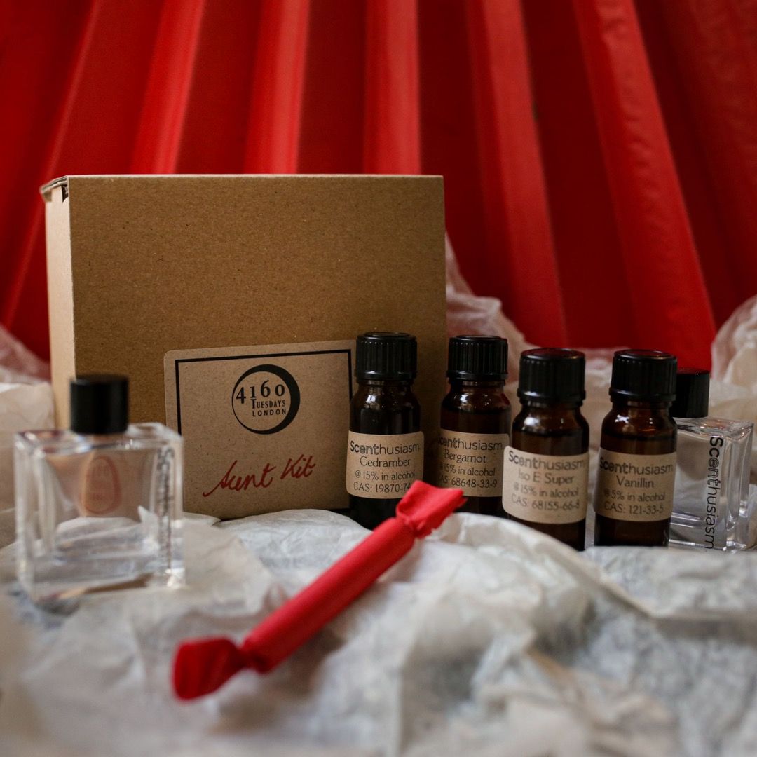 A craft kit featuring several scents with which you can create your own perfume
