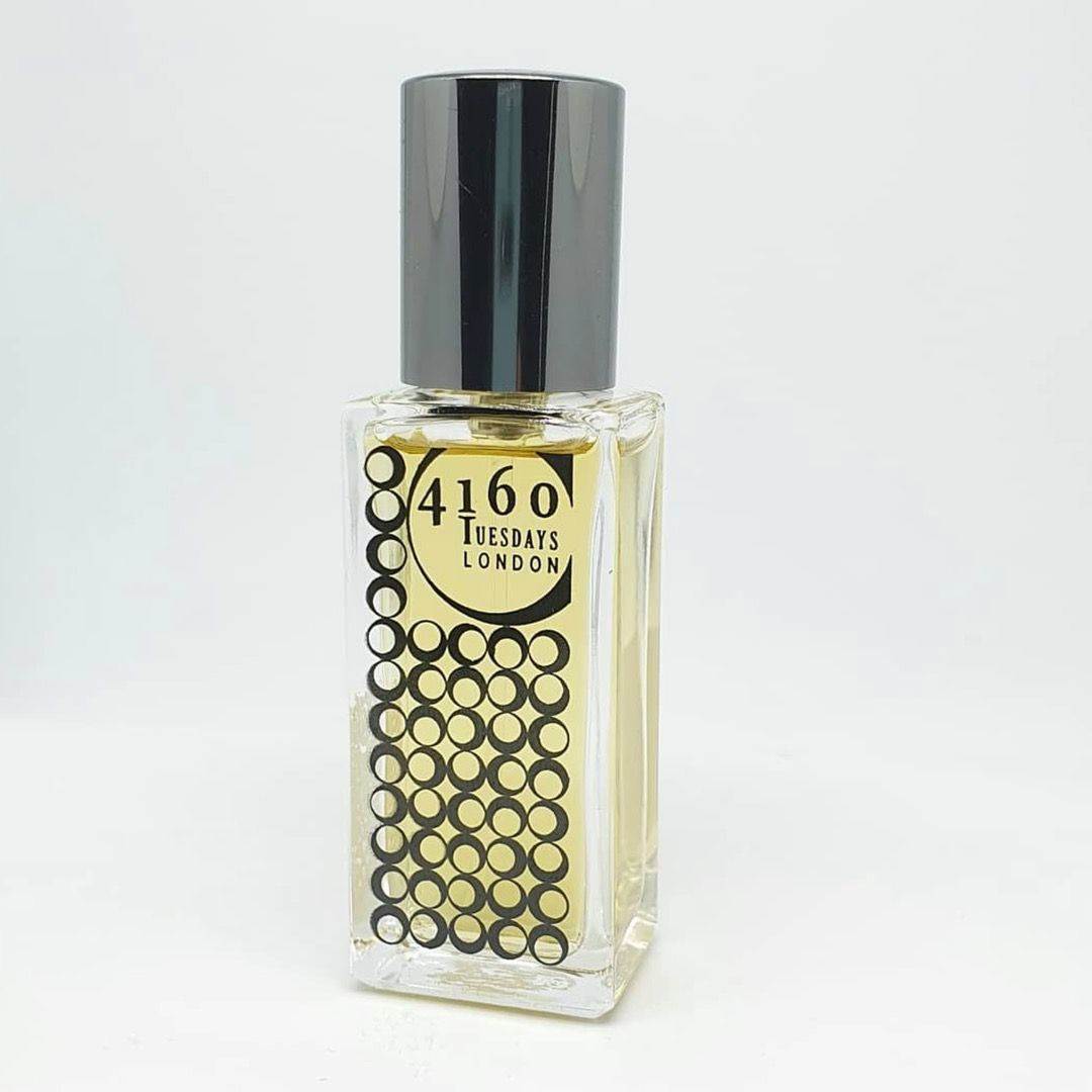 A clear bottle of perfume from 4160Tuesdays