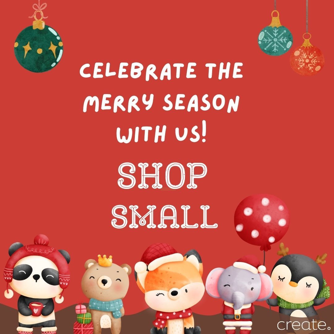 Celebrate the merry season with us! Shop Small graphic