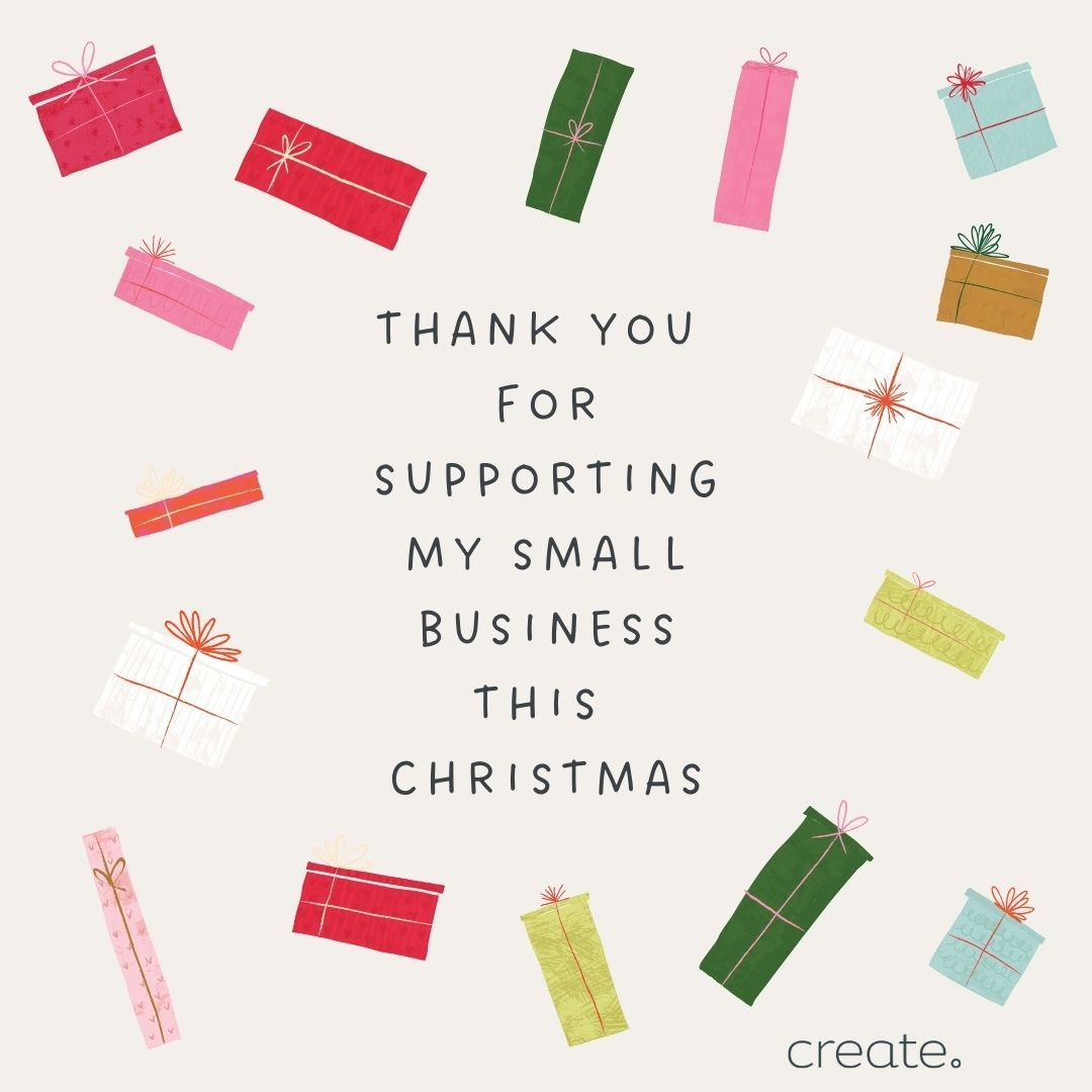 Thank you for supporting my small business this Christmas. Present Graphic