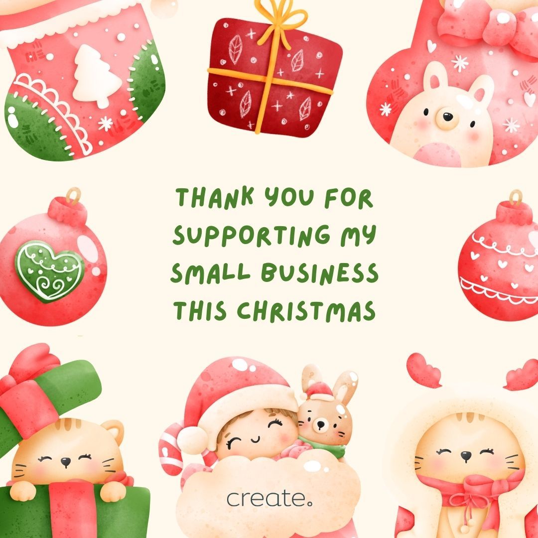 Thank you for supporting my small business this christmas graphic