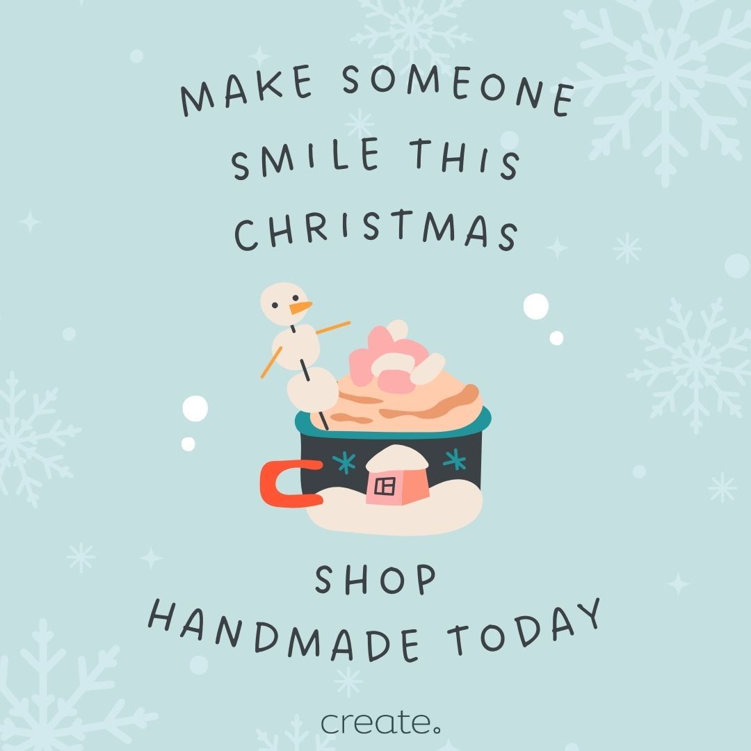 Make someone smile this Christmas. Shop handmade today. Graphic
