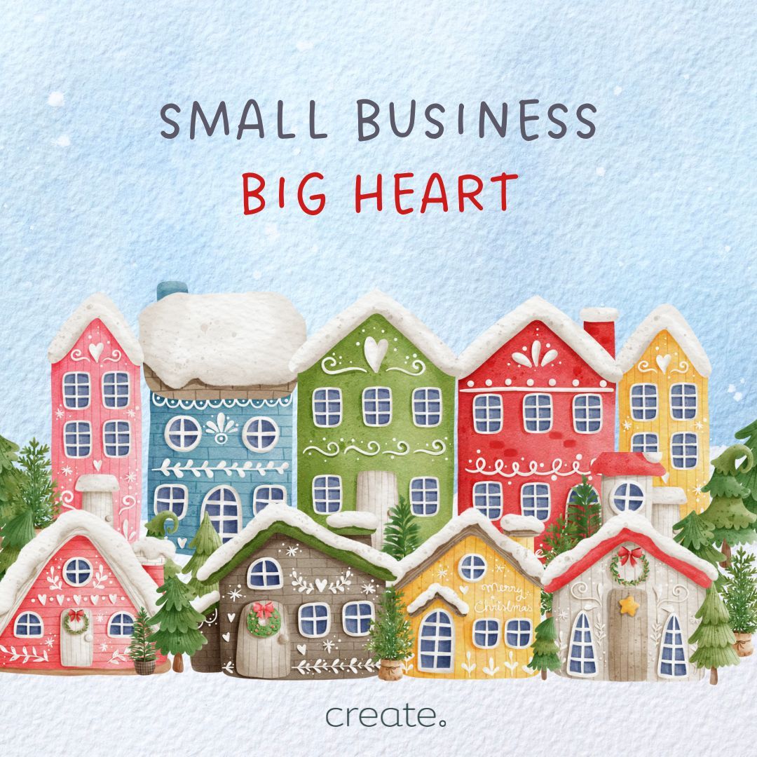 Small Business Big Heart: Christmas scene social quote