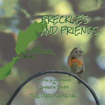 Freckles and Friends front cover featuring an illustrated robin on a branch 