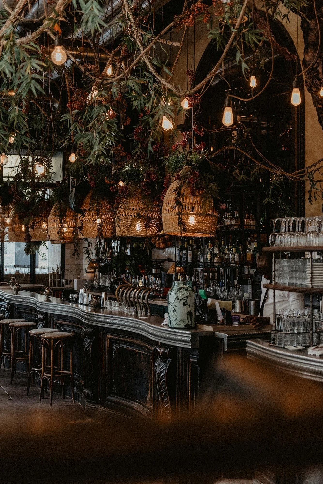 Boho french cuisine bar in a restaurant