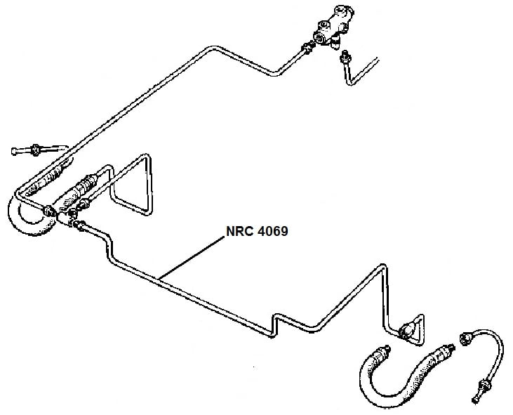 NRC 4069 CNB - Brake Pipe, Front connector to LH Front Flexible Hose