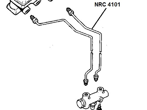 NRC 4101 - Brake Pipe, Master Cylinder to PDWA, Rear Ports, RHD models
