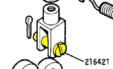 216421 - Clevis Pin and Spring, Clutch and Hand Brake Linkage