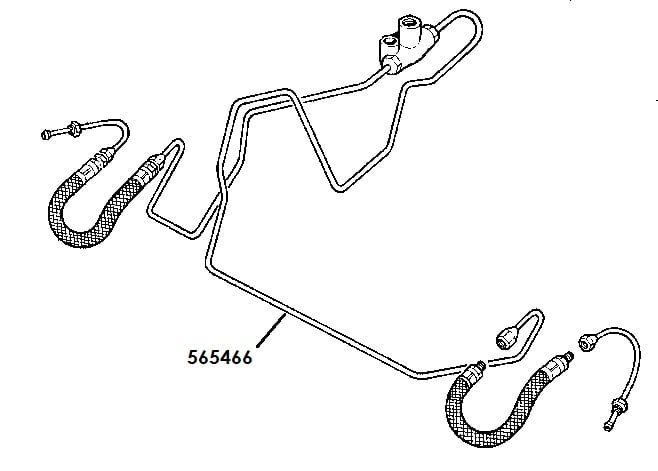 565466 - Brake Pipe, 3-way connector to Front LH Flexible Hose