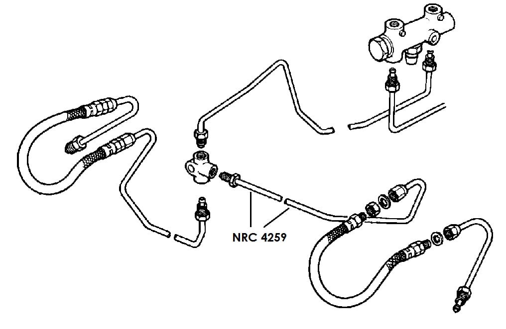 NRC 4259 - Brake Pipe, Front Connector to LH Flexible Hose