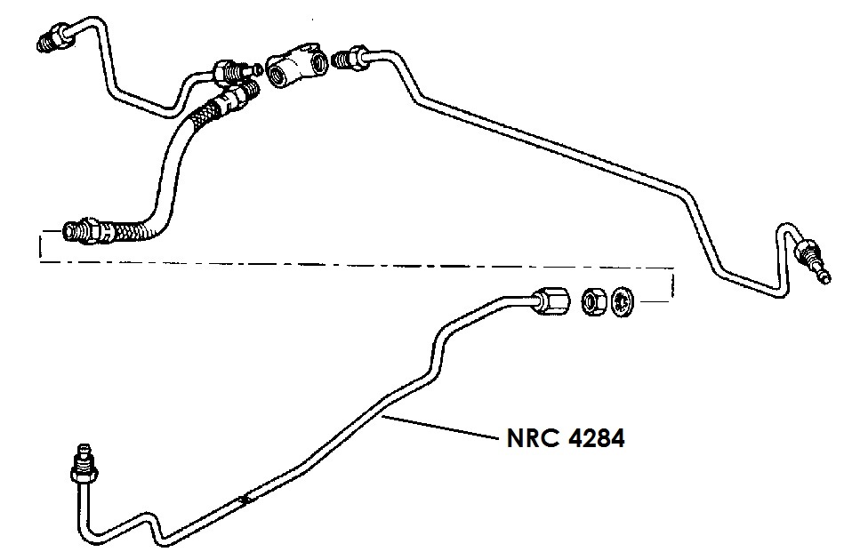NRC 4284 - Brake Pipe, Middle Connector to Rear Flexible Hose, 88