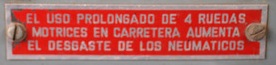 PLATE 059 - Tyre Life Warning Plate, Santana