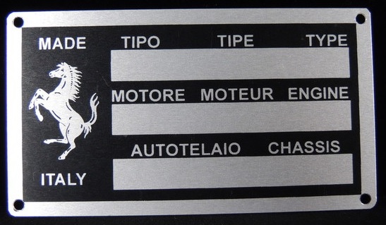 Engine Compartment Chassis Plate for V12 Ferrari 250, 275, 330 and 365, 195