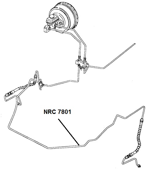 NRC 7801 - Brake Pipe, 3-way Connector to Front LH Hose