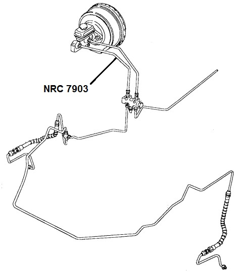 NRC 7903 - Brake Pipe, Master Cylinder Front Port to PDWA Valve, RHD