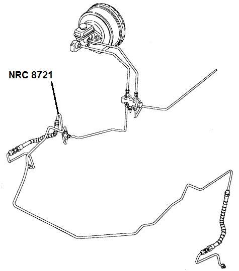 NRC 8721 - Brake Pipe, 3-way Connector to Front RH Hose