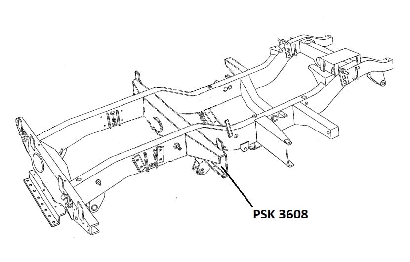 PSK 3608 - Chassis Outrigger, Front of Rear Body, RH Side, 80