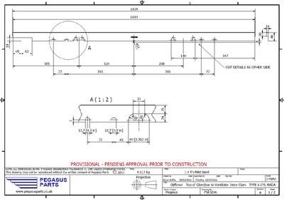 PSK 3206 - Stiffener, Parcel Shelf to Ventilator Inner Panel, NADA model on