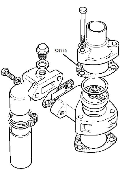 527110 - Gasket, Top of Thermostat Housing, 3 Bearing Engines
