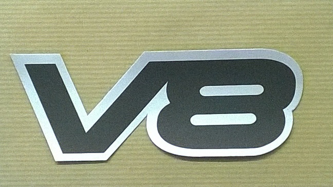 MRC 7537 - Badge, V8, Rear End Panel