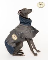 Waterproof Padded Luxury Jacket; Grey/Navy for Greyhounds