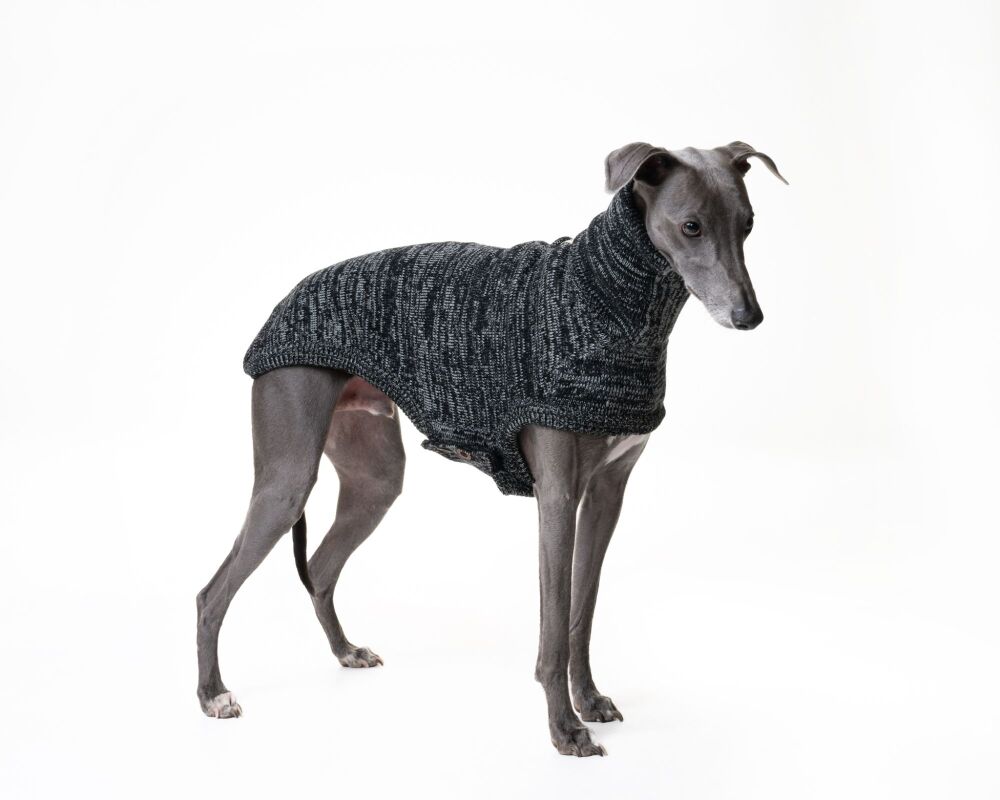 Brindle Sweater: Charcoal Grey/Silver Grey  for Greyhounds