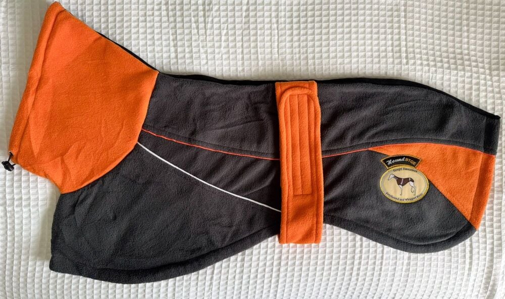 Orange/Slate Grey Polar Fleece for Whippets
