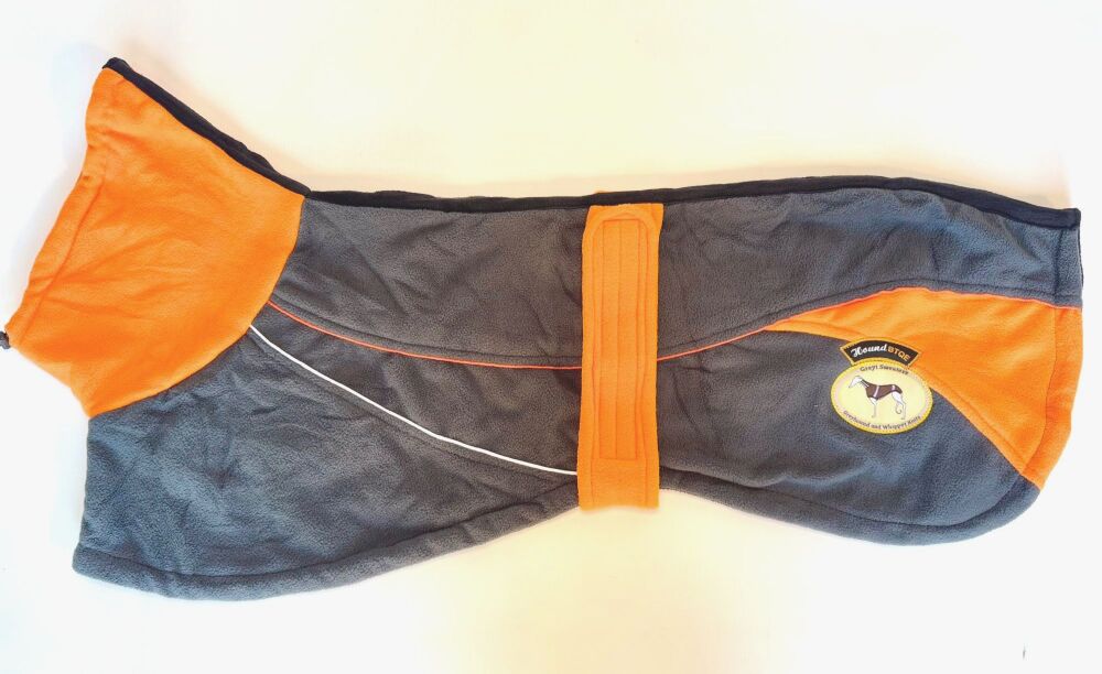 Orange/Slate Grey Polar Fleece for Whippets