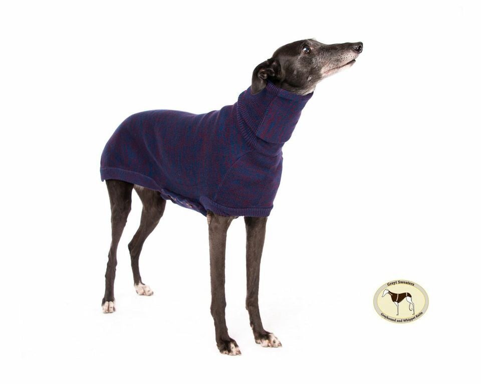 Brindle Sweater: Denim Blue/Wine