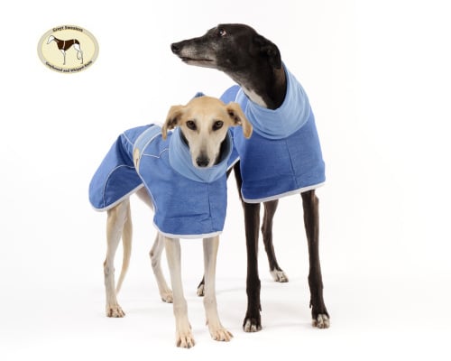 Stonewashed, Faded Blue Denim Coat for Whippets