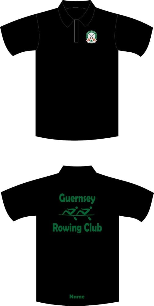 Guernsey Rowing Club Sports Technical Polo Shirt Black