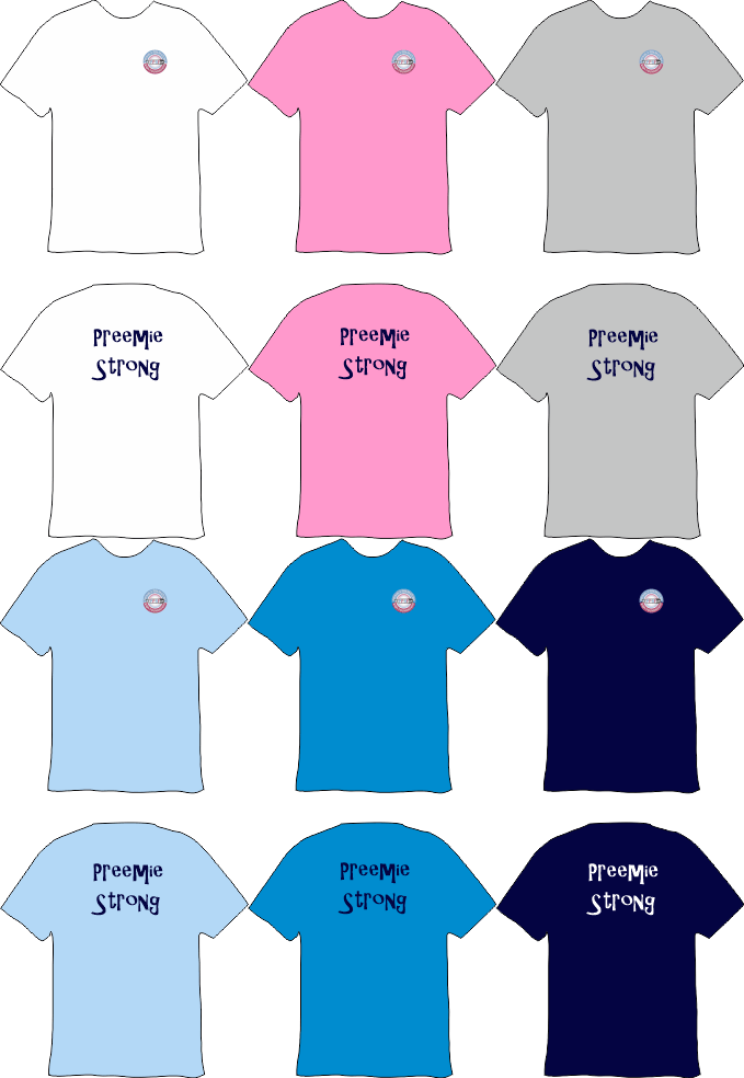 Priaulx Premature Baby Foundation JNR T-Shirt Colours