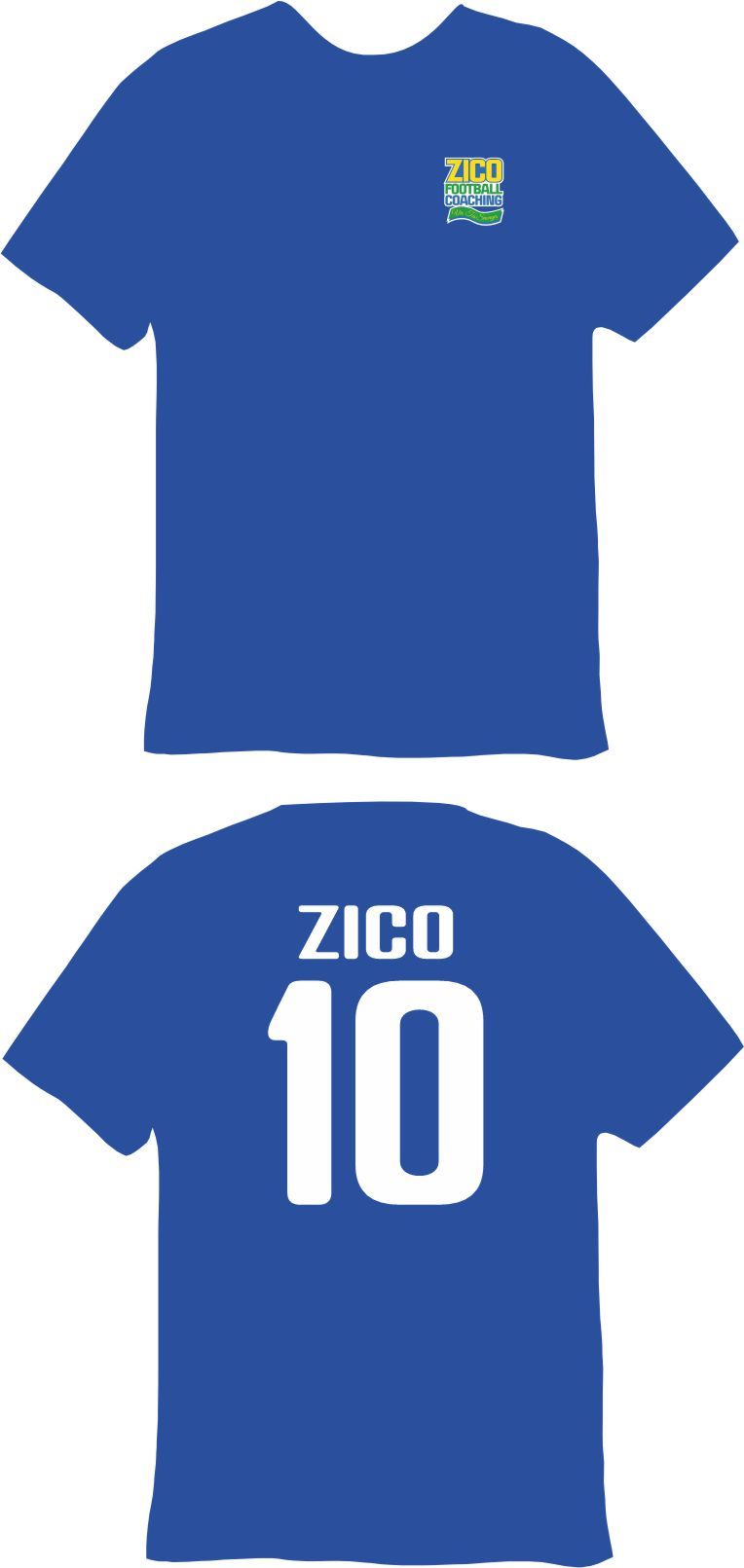 ZICO FOOTBALL COACHING BLUE SPORTS T-SHIRT