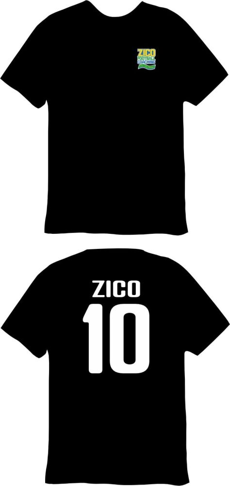 ZICO FOOTBALL COACHING BLACK T-SHIRT