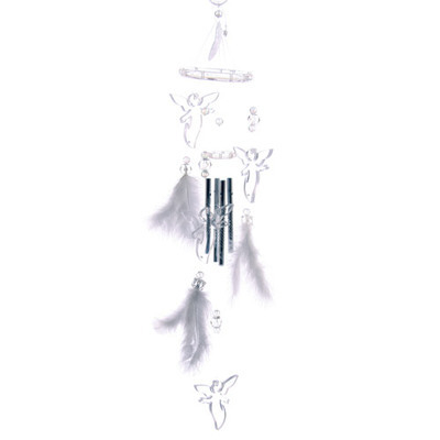 Angel Wind Chime with Feathers