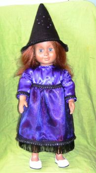 dolls purple witch outfit to fit American Girl doll and most 18 inch high girl dolls