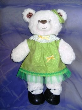 Teddy bear's and build a bear dress and hair bow