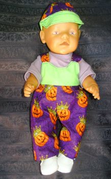 Doll's Halloween dungarees to fit Baby Born Boy doll