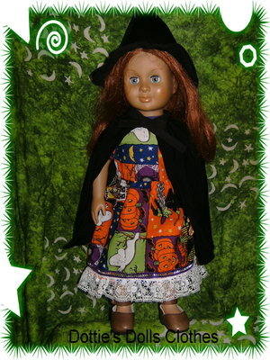 Dolls Halloween Witch outfit to fit American girl 