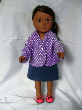 Doll's blazer made for the 18 inch high Sindy and most 18 inch high girl dolls