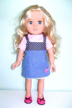 Doll's pinafore dress and tee shirt for 18 inch Sindy doll