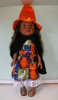 Doll's Halloween outfit made to fit American Girl doll and 18 inch high Sindy doll