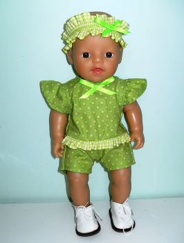 Doll's playsuit made to fit a 12 inch high baby doll
