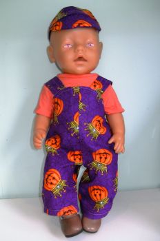 Doll's Halloween dungaree set