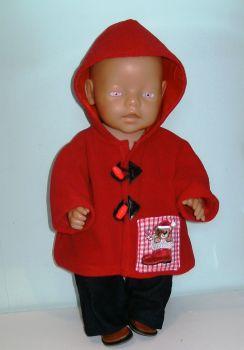 Doll's duffle coat for Baby Born Boy