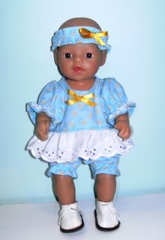 Doll's romper suit for 12 inch high baby girl doll