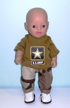 Doll's army oufit to fit 12 inch baby boy doll