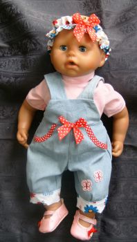Doll's rompersdungaree set made to fit the 18 inch baby Annabell doll