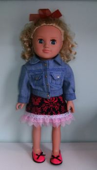 Doll's denim jacket and skirt to fit My Generation doll and most 18 inch high baby dolls
