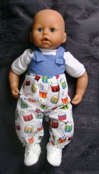 Doll's rompers/dungaree set made to fit the 18 inch high Baby George doll